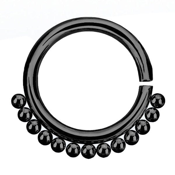 Annealed Stainless Beaded Septum Ring 1.2mm - Black