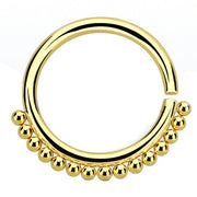 ANNEALED Septum Ring Gold Beaded (5) 1.2x8mm