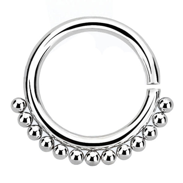 Annealed Stainless Beaded Septum Ring 1.2mm - Plain
