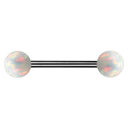 ANODISED TITANIUM Barbell Clear Opal (1) 1.6x14mm