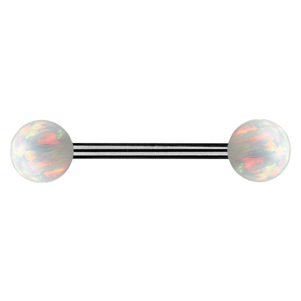 ANODISED TITANIUM Barbell Clear Opal (1) 1.6x16mm