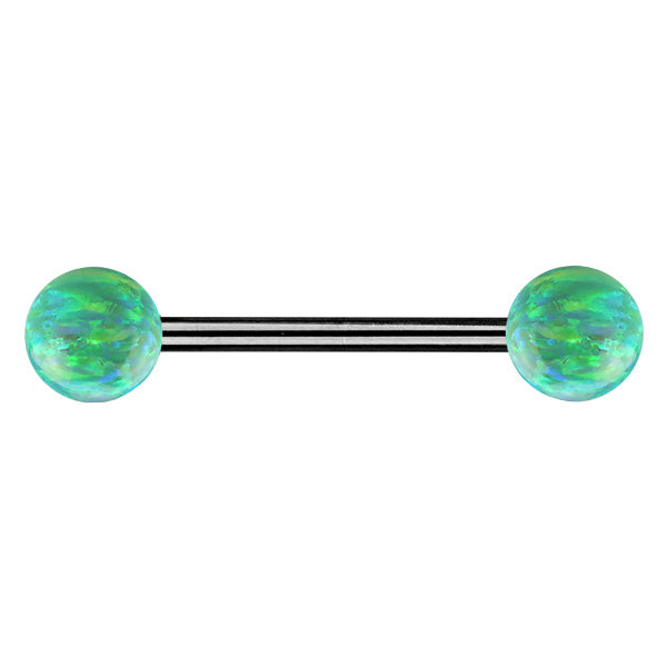 Double Opal Titanium Barbells 1.6mm - Green