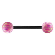 ANODISED TITANIUM Barbell Pink Opal (1) 1.6x14mm