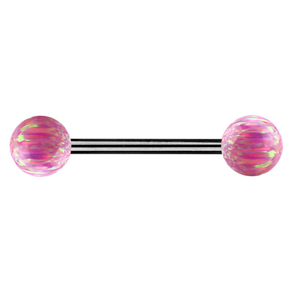 Double Opal Titanium Barbells 1.6mm - Pink