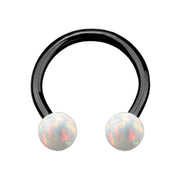 ANODISED TITANIUM Circular Barbell Clear Opal (1) 1.2x10mm