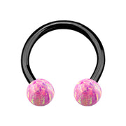 ANODISED TITANIUM Circular Barbell Pink Opal (1) 1.2x10mm