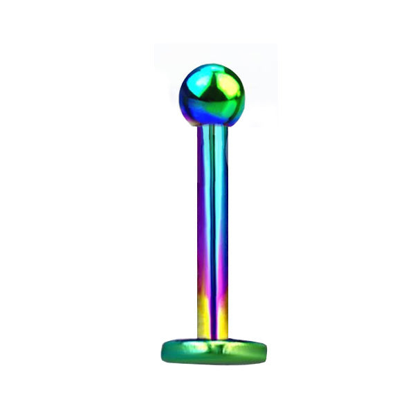 ANODISED TITANIUM Labret Stud Rainbow (5) 1.2x8mm
