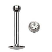 TITANIUM Labret Bezel Crystal 1.2x8mm Clear (5)