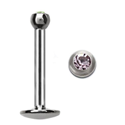 TITANIUM Labret Bezel Crystal 1.2x8mm Light-Amethyst (5)