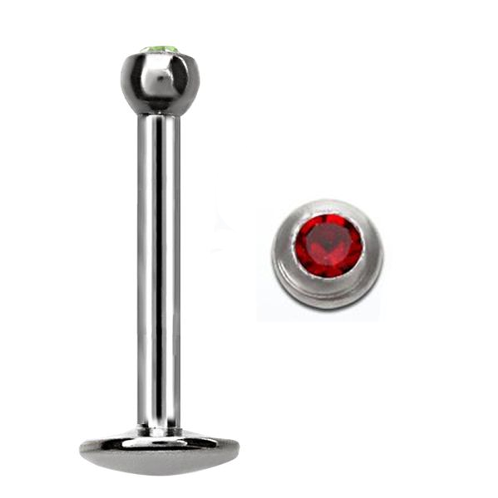 TITANIUM Labret Bezel Crystal 1.2x8mm Light-Siam (5)