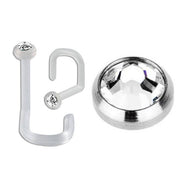Bio-Flex Nose Screw 1mm Clear Jewel (5)