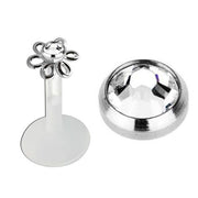 Bio Flex Tragus Flower (Clear Jewel) 1.2mm