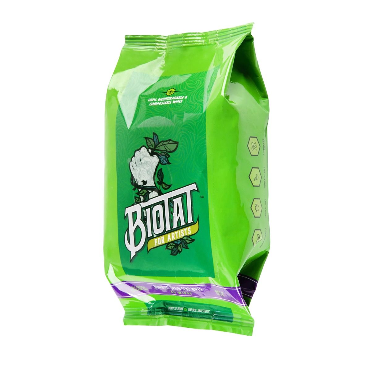Biotat Natural Numbing Green Soap Wipes ( 40 )