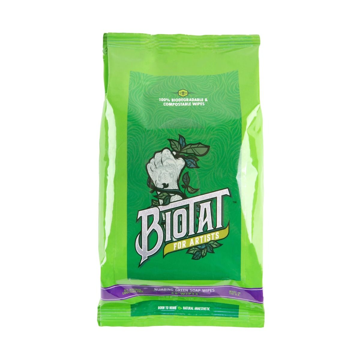 Biotat Natural Numbing Green Soap Wipes ( 40 )