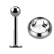 Titanium Clear Jewel Labret Studs 1.2mm