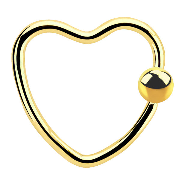 Daith Heart BCR 1.2mm Anodised Steel Gold (5)