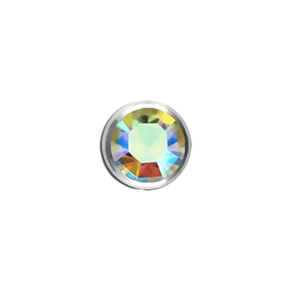 Stainless Dermal Anchor Top with Crystal 4mm & 5mm