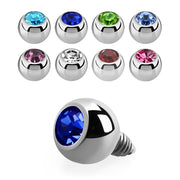 Titanium Dermal Top Jewel Ball 1.2mm x 3mm