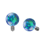 Dermal Top Dark Green Opal Ball (5) 1.2mm