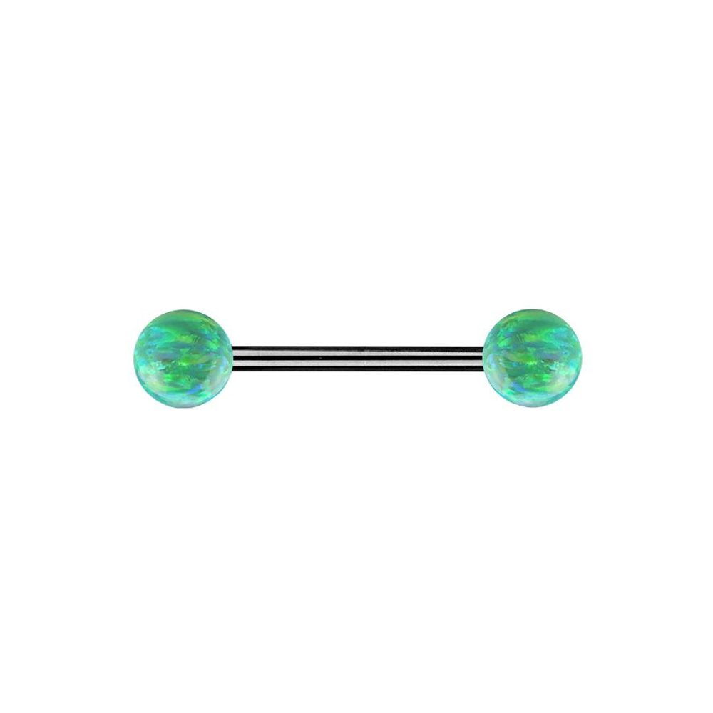 Double Opal Titanium Barbells 1.6mm - Green