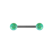 Double Opal Titanium Barbells 1.6mm - Green