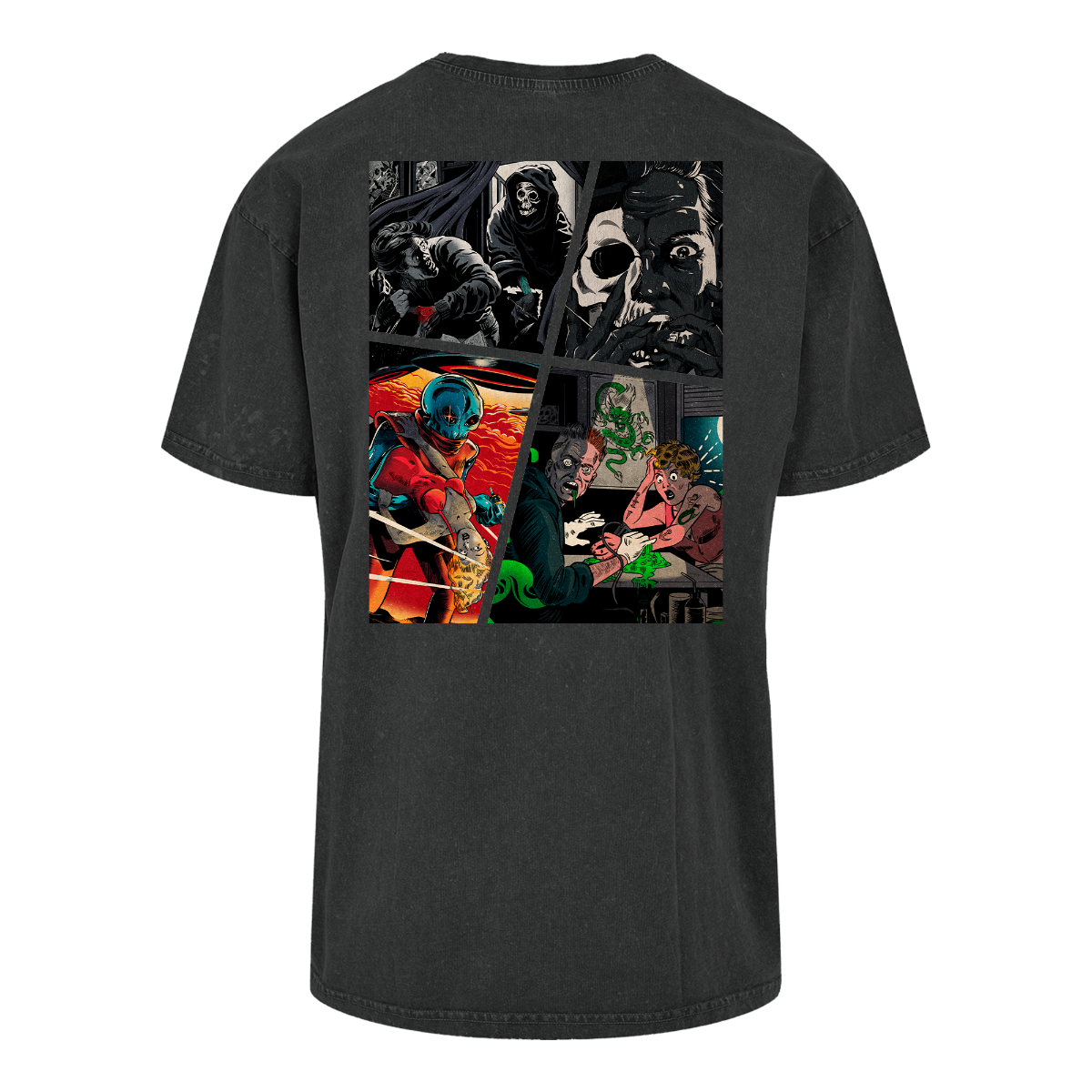 Ghost Comic Print Oversized Tee