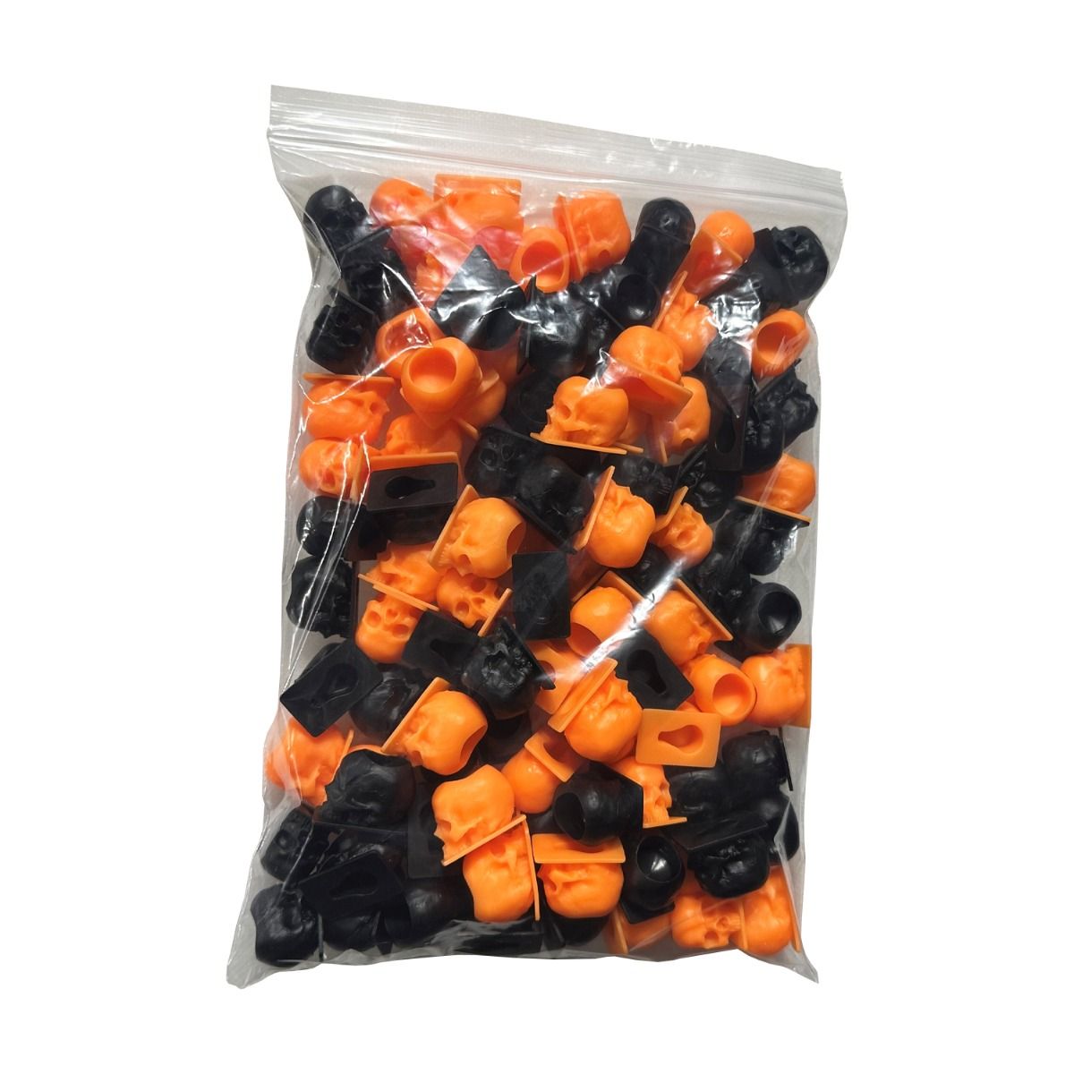 Saferly Skull Ink Cap Halloween Black and Orange 16mm (100)