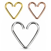 Heart-shaped Seamless Helix Rings 1mm