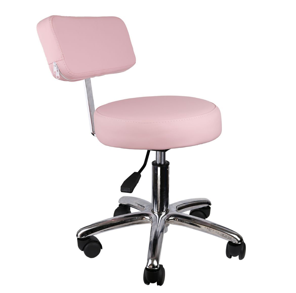 Saddle Stool With Backrest Pink