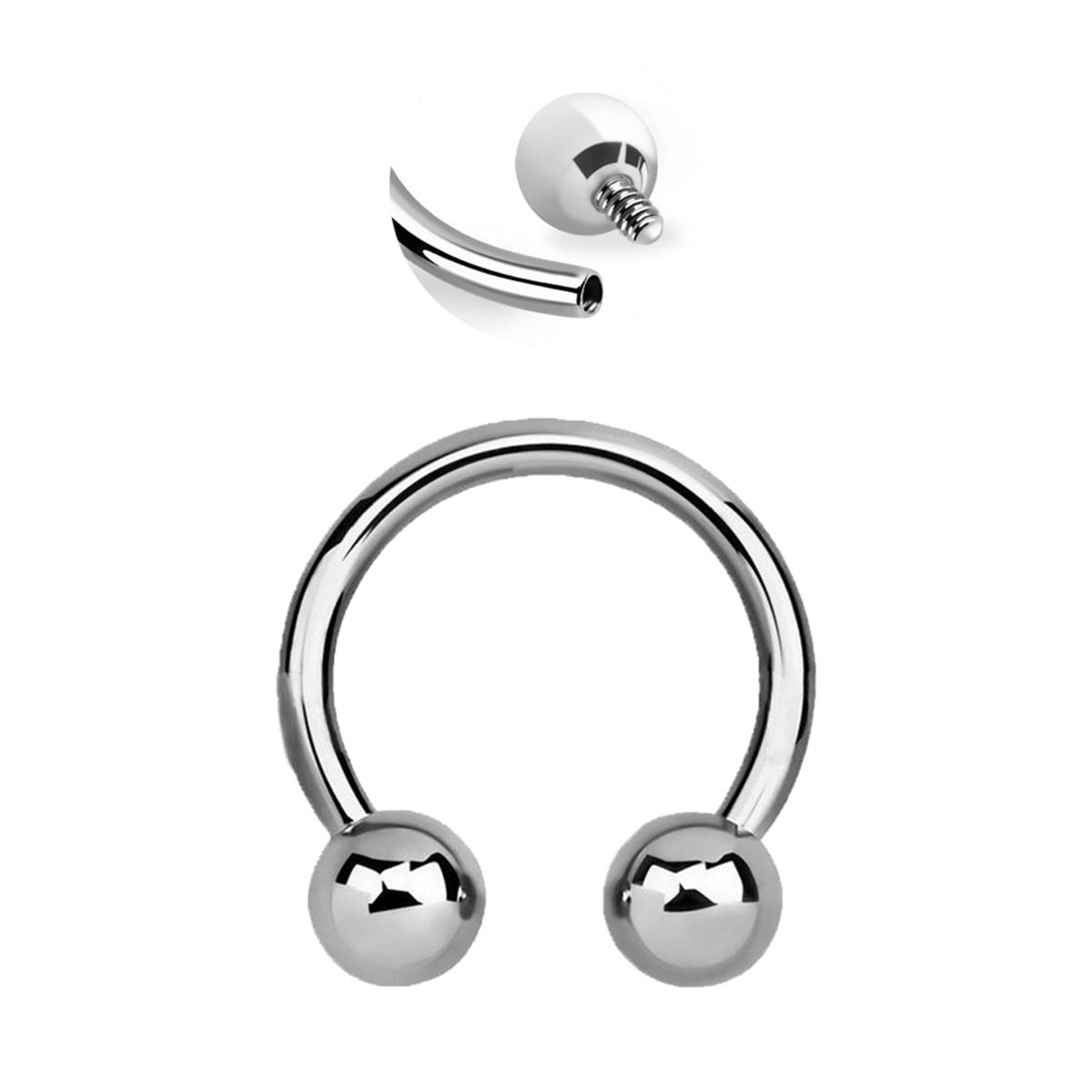 Internally Threaded Circular Barbell 1.2x08 mm stainless x5