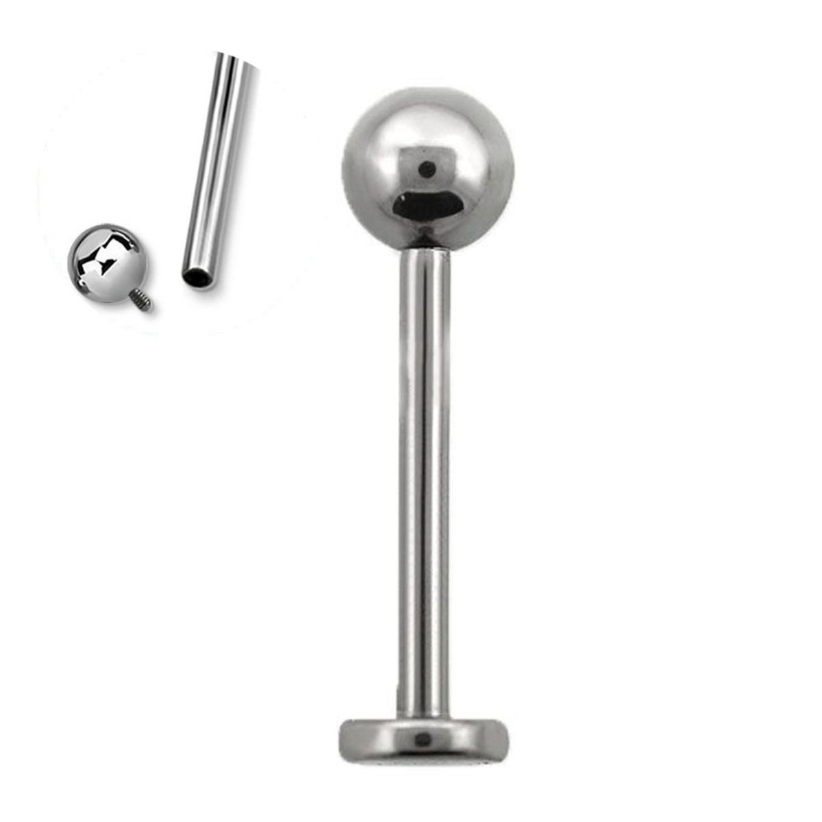Internally Threaded Labret 1.2 x 08mm stainless pack 5
