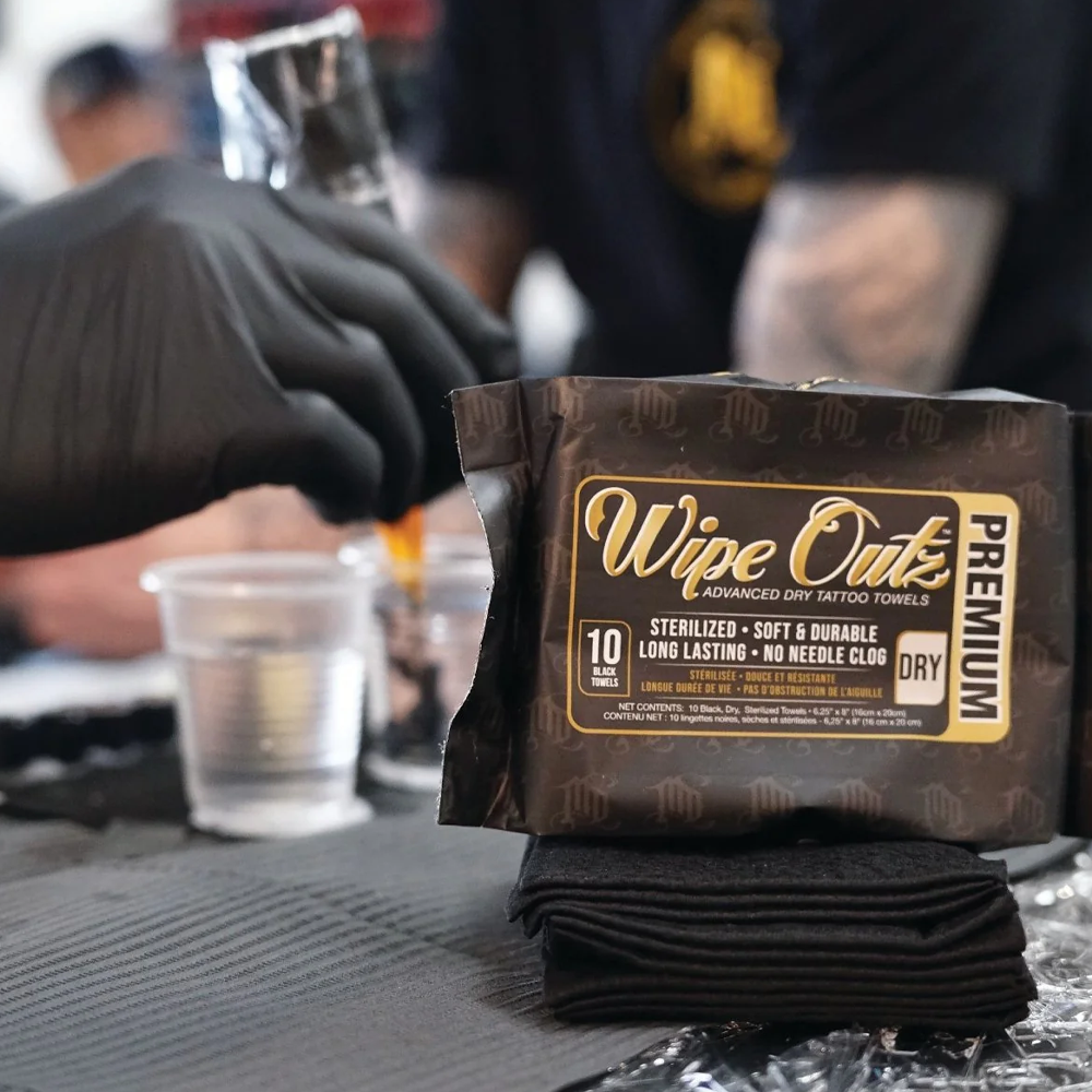 Wipe Outz Dry Black Tattoo Towels  (10)