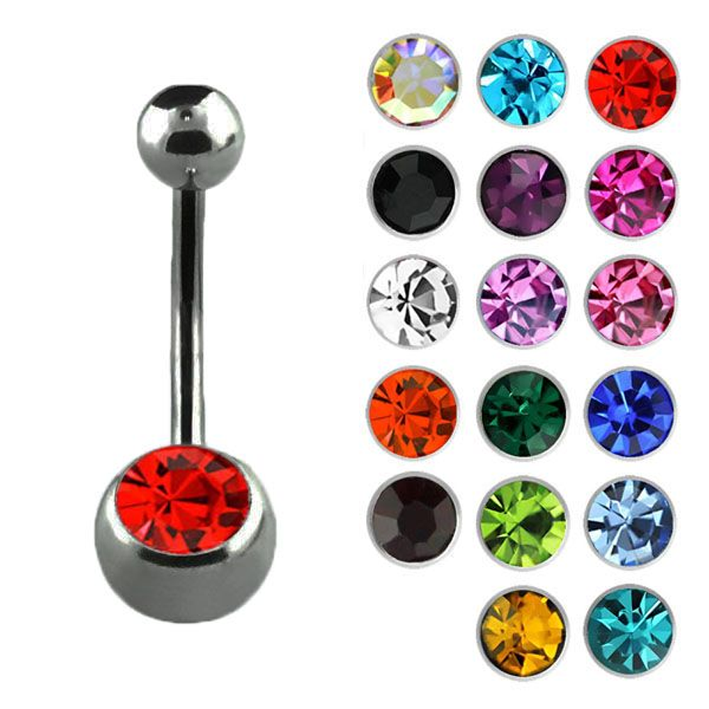 Stainless Single Jewelled Naval Bars (Mixed) 1.6mm