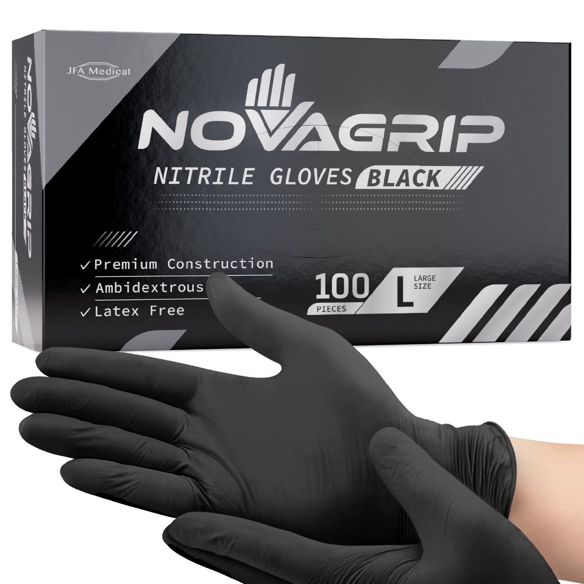 JFA Nitrile Black Gloves