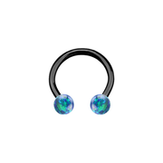 Opal Titanium Circular Barbells 1.2mm - Dark Green