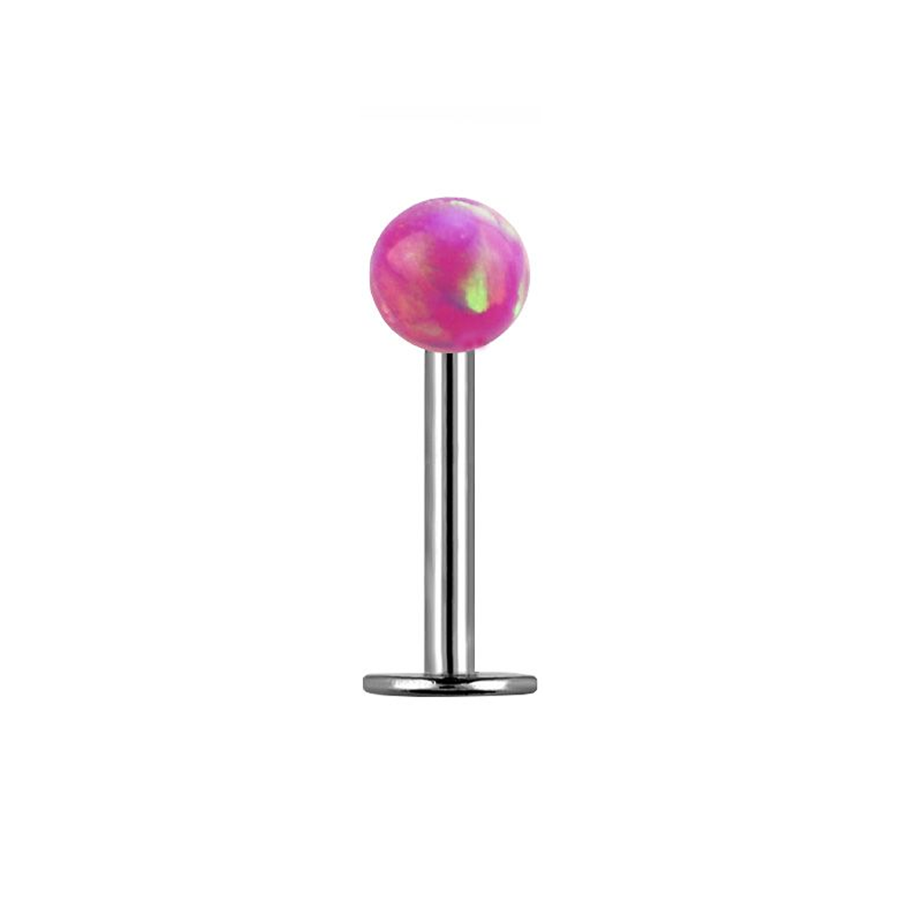 Opal Titanium Labret Studs 1.2mm - Pink