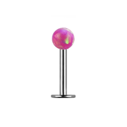 Opal Titanium Labret Studs 1.2mm - Pink