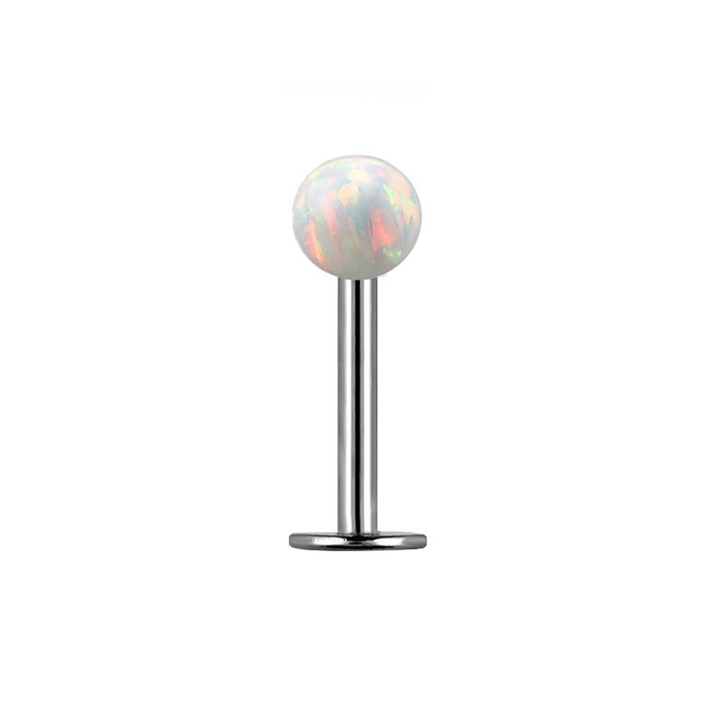 Opal Titanium Labret Studs 1.2mm - White