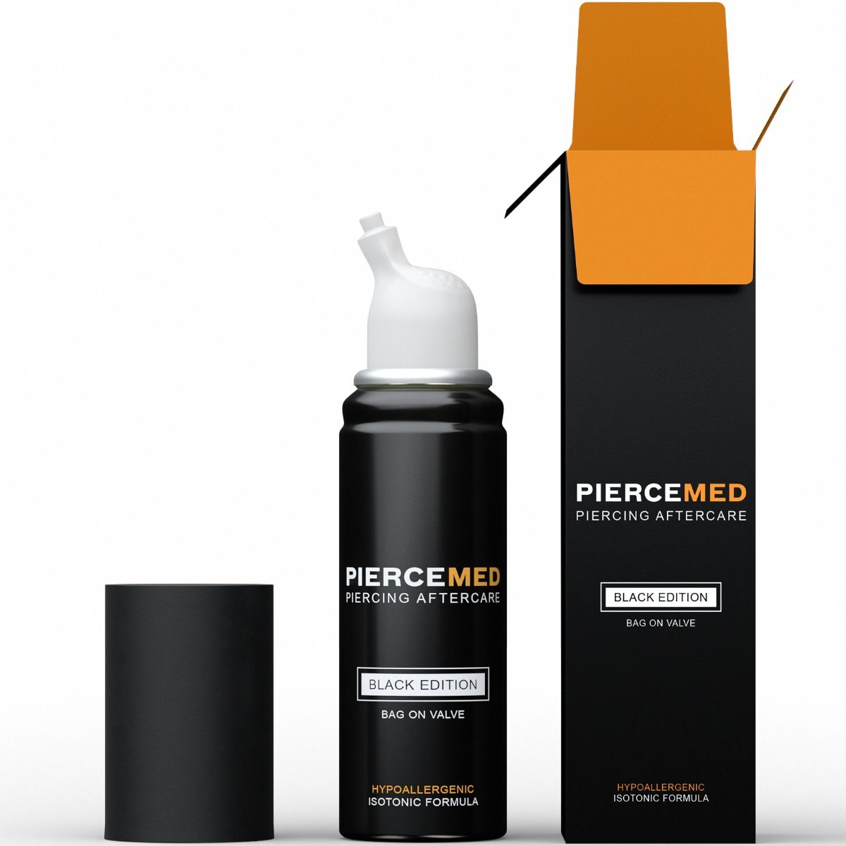 PierceMed Sterile Saline Solution Piercing Aftercare 80ml BLACK EDITION