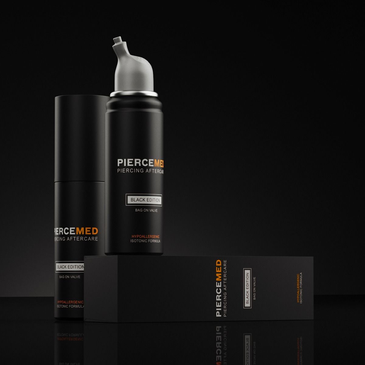 PierceMed Sterile Saline Solution Piercing Aftercare 80ml BLACK EDITION