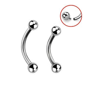 Internally Threaded Curved Barbell - Titanium