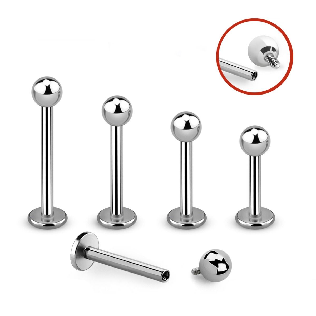 Internally Threaded Labrets - Titanium