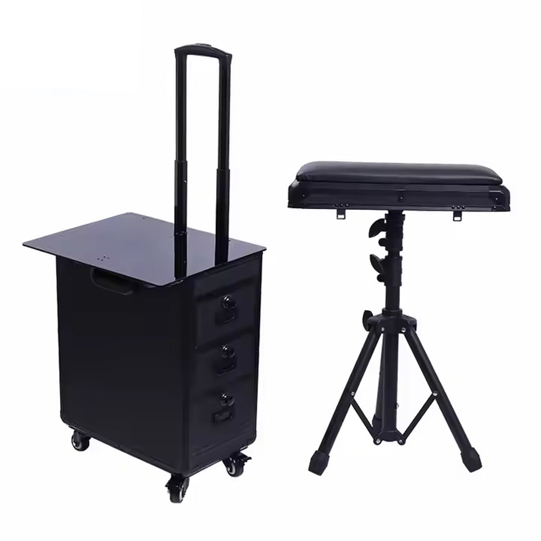 Portable Convention Workstation With Drawers And Armrest