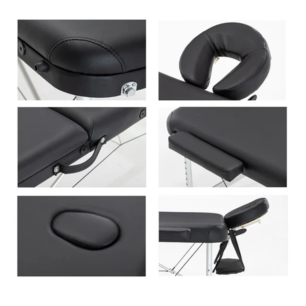 Folding Portable Tattoo Bed Black With Adjustable Backrest
