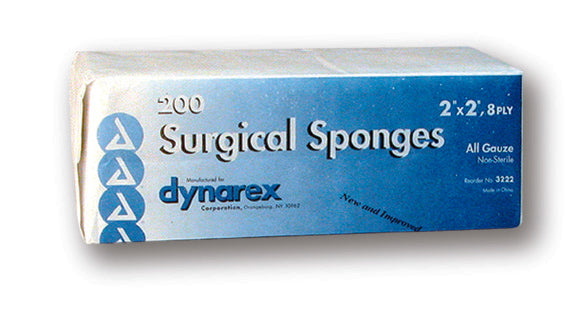 Gauze Non-Sterile Sponge (200) 12Ply-2x2in