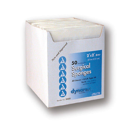 Gauze Sterile Sponge (50) 8Ply-2x2in