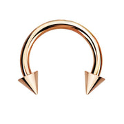 Stainless Coned Rose Gold Circular Barbells 1.2mm