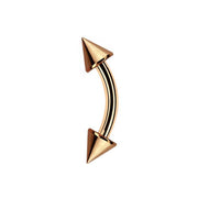 Stainless Coned Rose Gold Curved Barbells 1.2mm