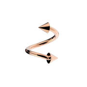 Stainless Coned Rose Gold Eyebrow Spiral 1.2mm