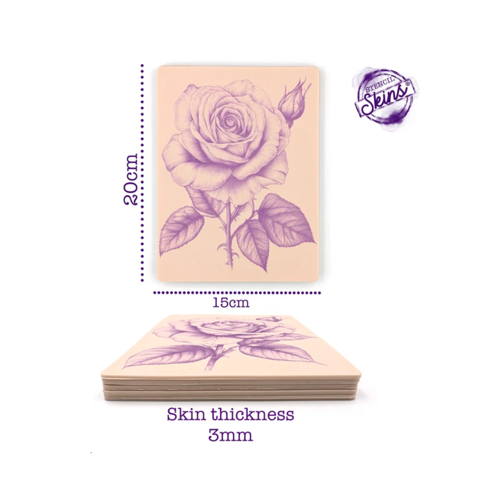 Stencil Skins Realistic Rose Set (5 A5 Sheets)